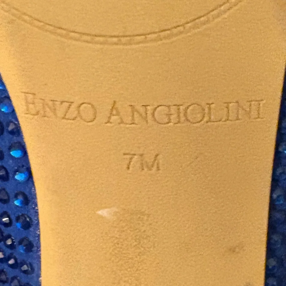 Enzo Angiolini Blue and Purple Peep-Toe Heels